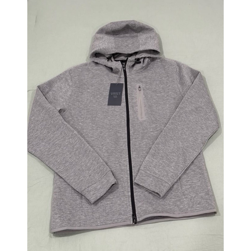 NWT Mens VRST Pinnacle Fleece Gray Full-Zip‎ Moisture Wicking Hooded Jacket - SM
